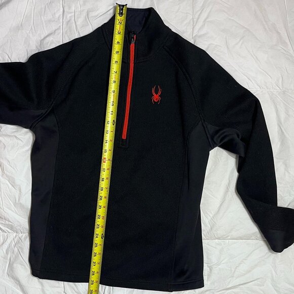 Spyder Mens Quarter Zip Black Size Medium Athletic Sweater-Perfect for fall - Picture 5 of 10